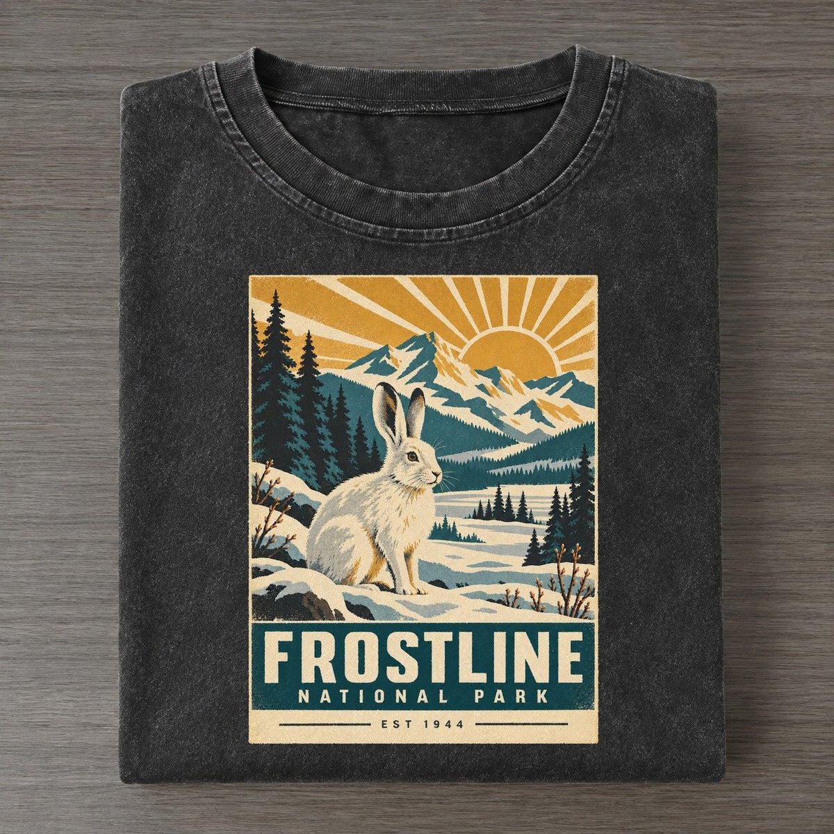 Frostline Nowhere National Parks Vintage T-shirt – Black