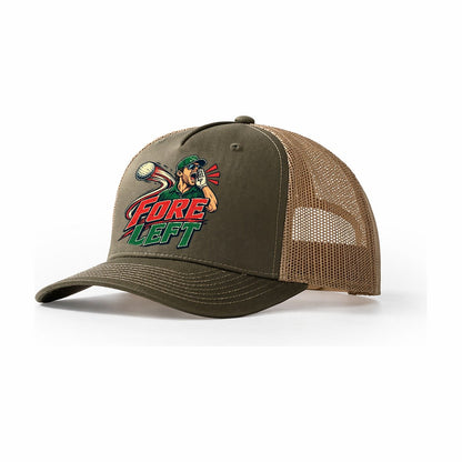 Fore Left Golf Life Trucker Hat – Olive Khaki