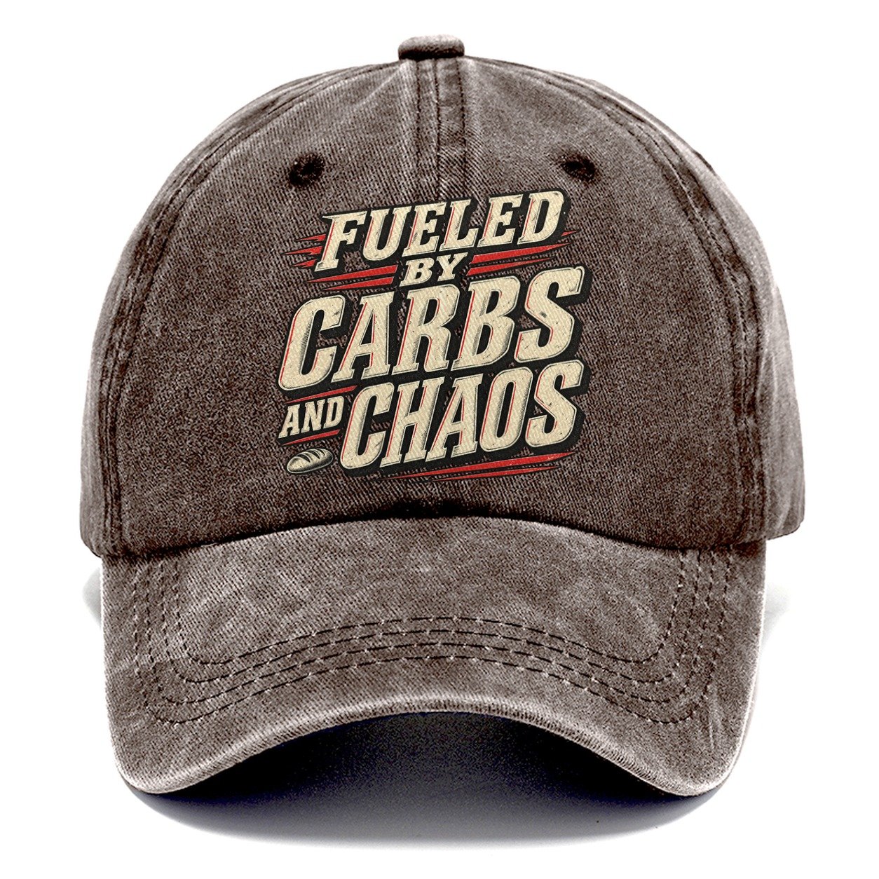 Fueled By Carbs And Chaos American Wit Classic Cap – Brown