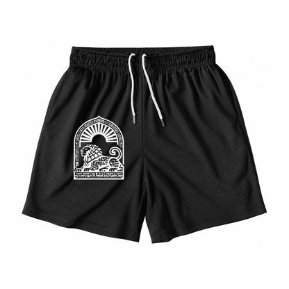 Persian Lion Arch Mesh Shorts – Black