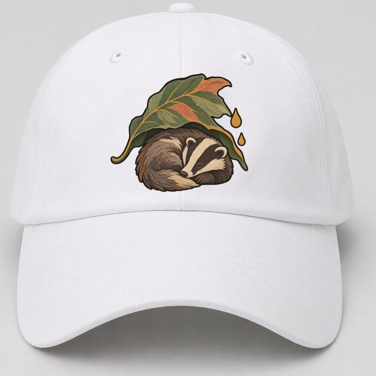 Badger Leaf Shelter Gentle Wild Baseball Cap – White