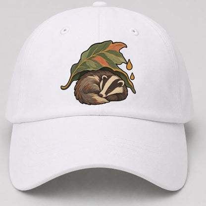 Badger Leaf Shelter Gentle Wild Baseball Cap – White