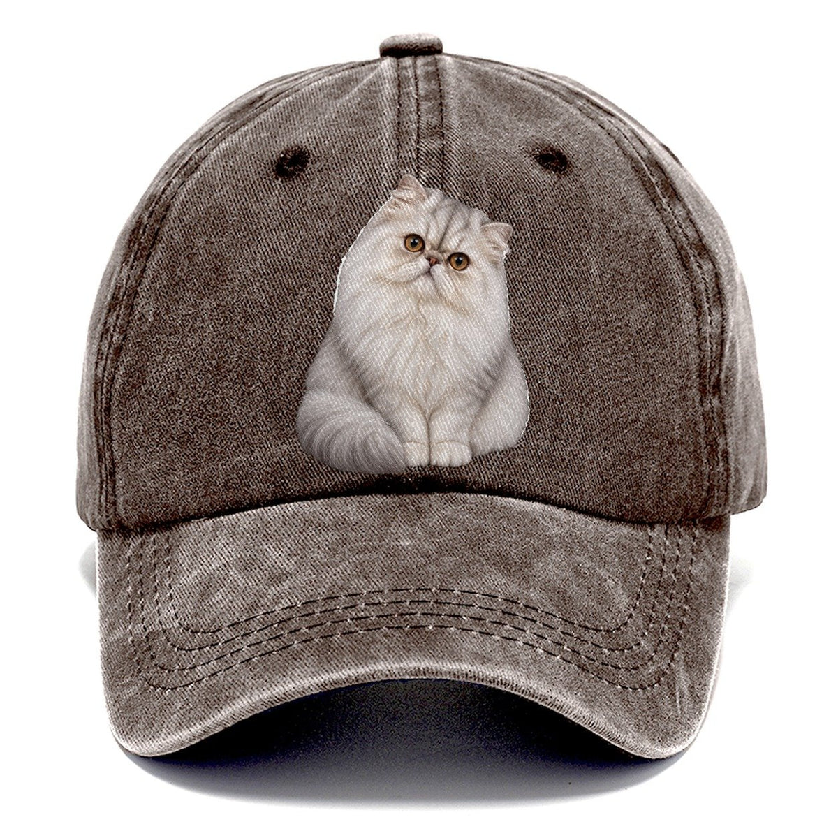 Persian Seated Portrait Realistic Cat Portrait Classic Cap – Brown