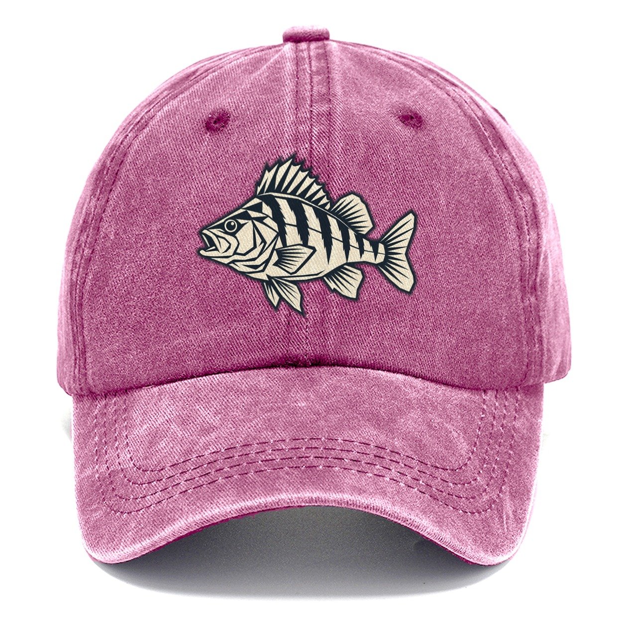 Geometric Perch Fishing Elegant Classic Cap – Dusty Rose