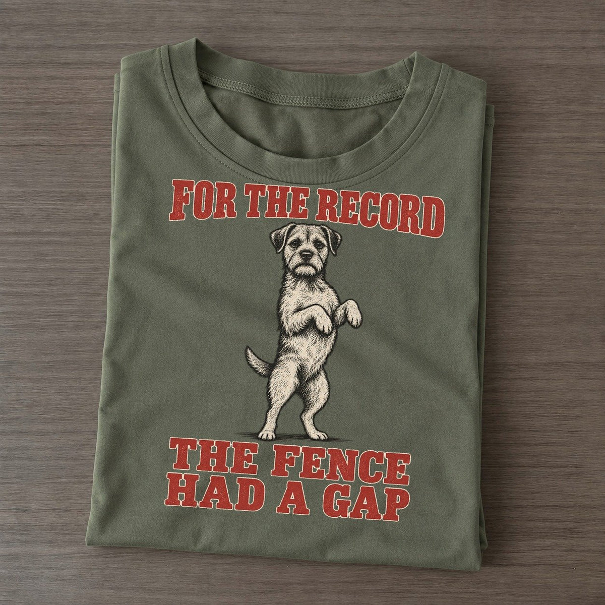 Border Terrier Dog Declarations Classic T-shirt – Army Green
