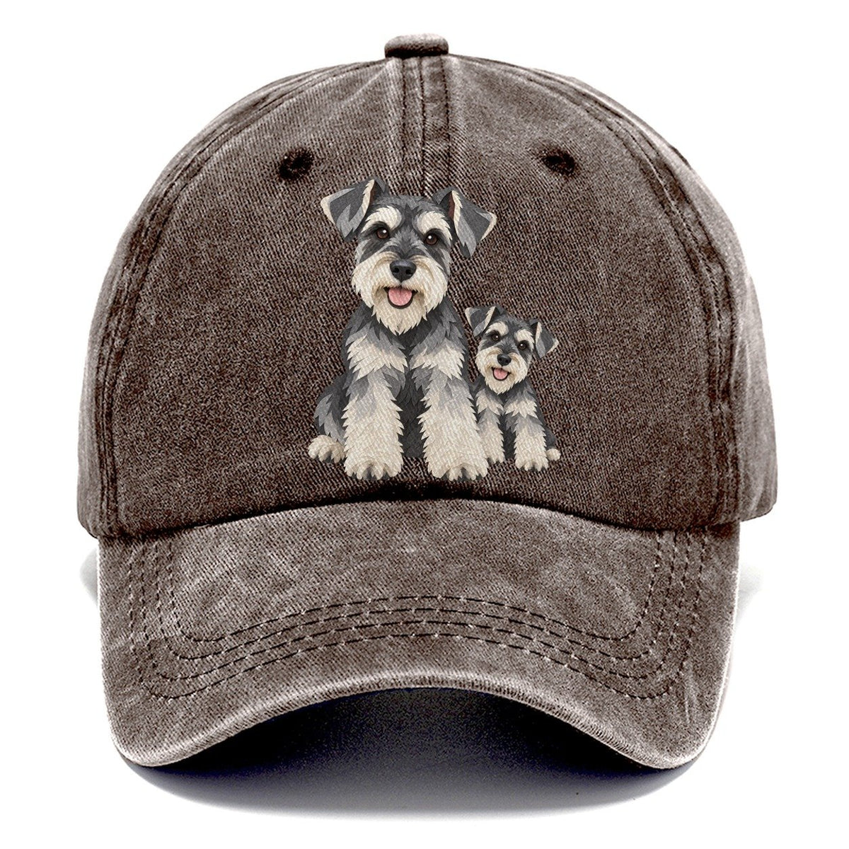Cut-Paper Schnauzer Collage Classic Cap – Brown