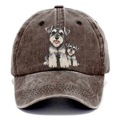 Cut-Paper Schnauzer Collage Classic Cap – Brown