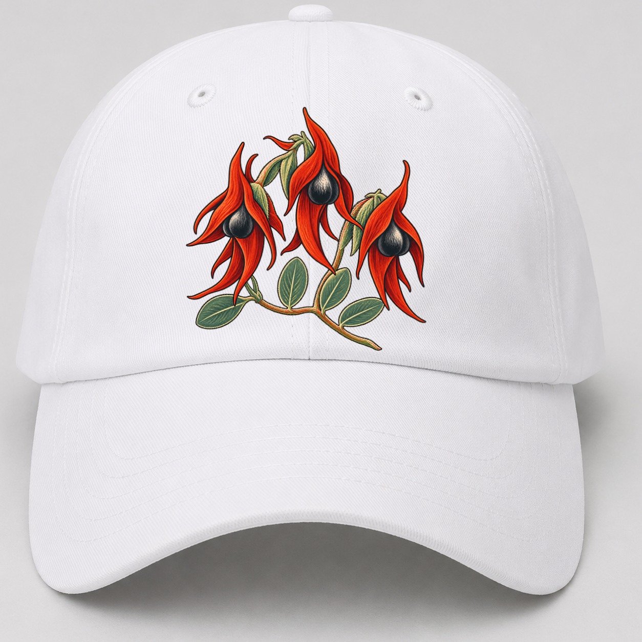 South Australia Sturt Desert Pea Cluster Australia Cultural Icons Baseball Cap – White