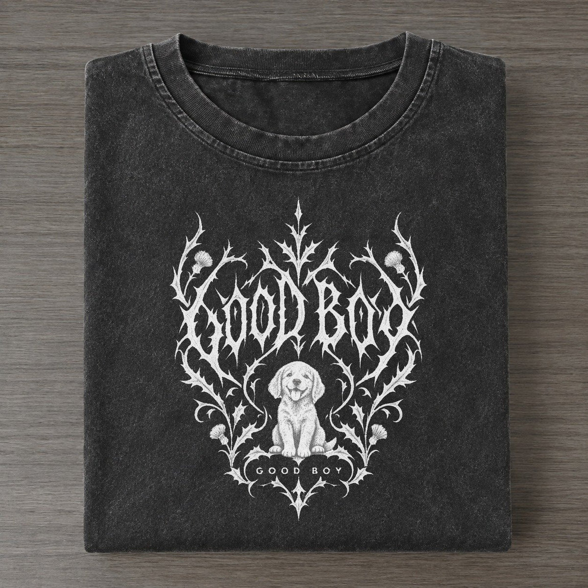 Good Boy Unreadable Feelings Vintage T-shirt – Black