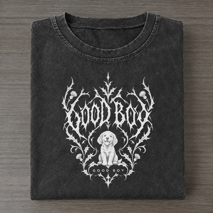 Good Boy Unreadable Feelings Vintage T-shirt – Black