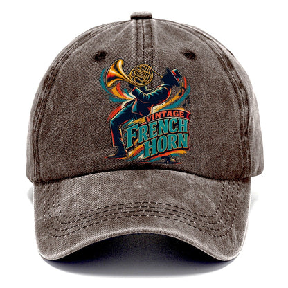 Vintage French Horn Music Instruments Classic Cap – Brown