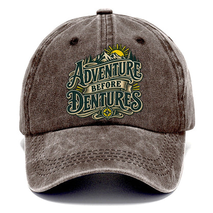 Adventure Before Dentures Retired Living Classic Cap – Brown