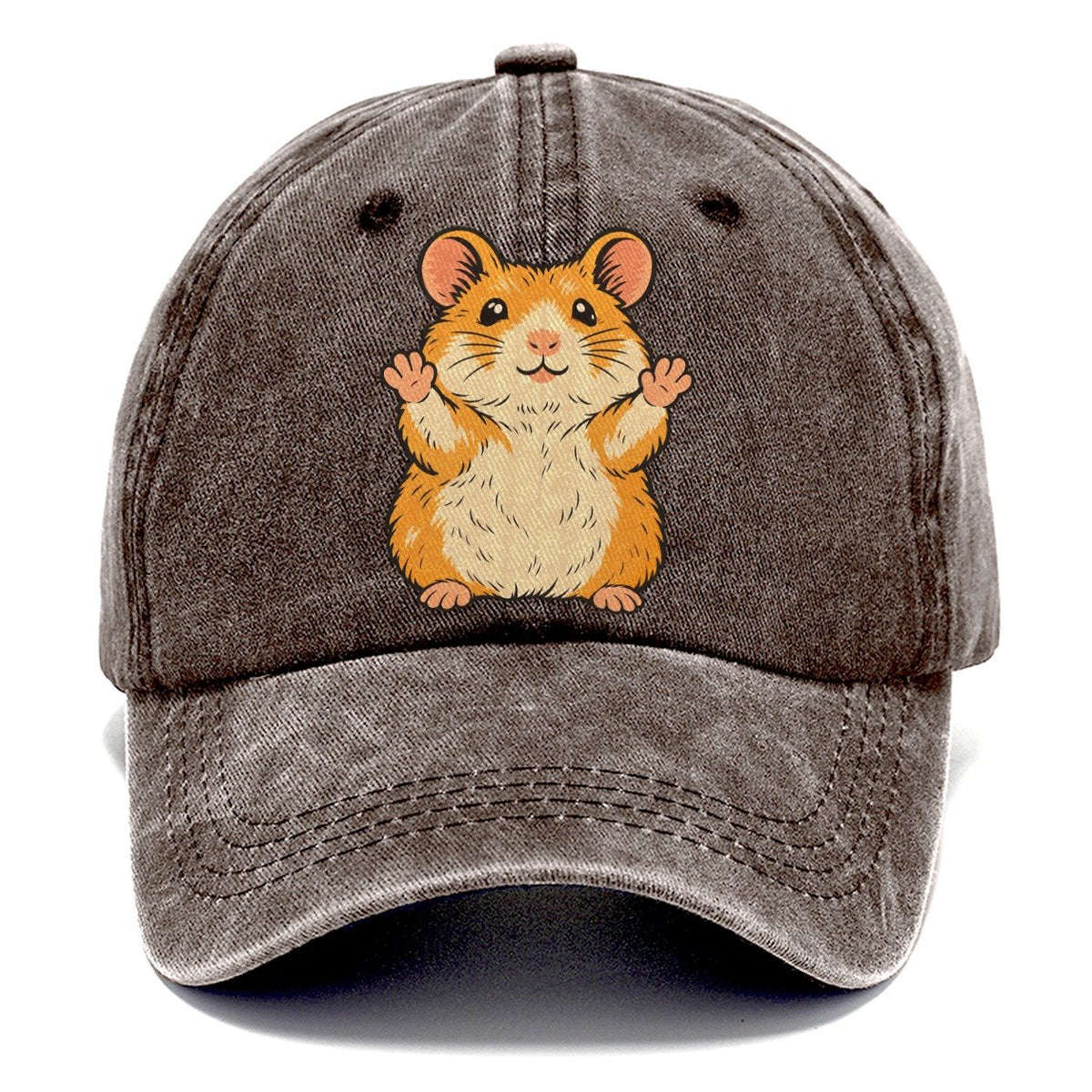 Hamster Paws Up Small Pet Logos Classic Cap – Brown