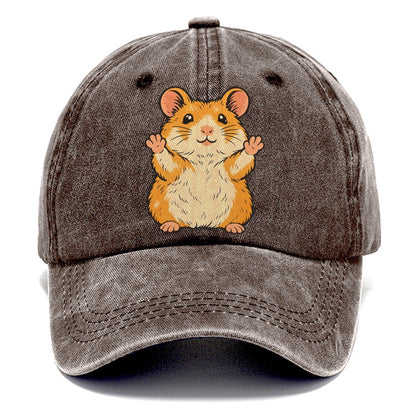 Hamster Paws Up Small Pet Logos Classic Cap – Brown