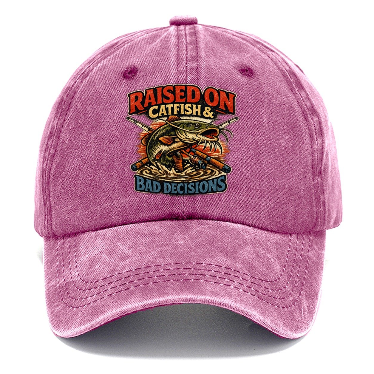 Raised On Catfish And Bad Decisions Classic Cap – Dusty Rose