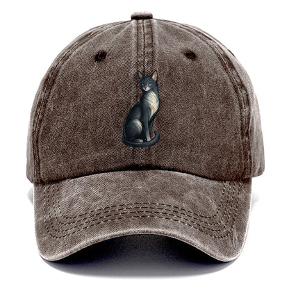 Blue-Eyed Gray Cat Classic Cap – Brown