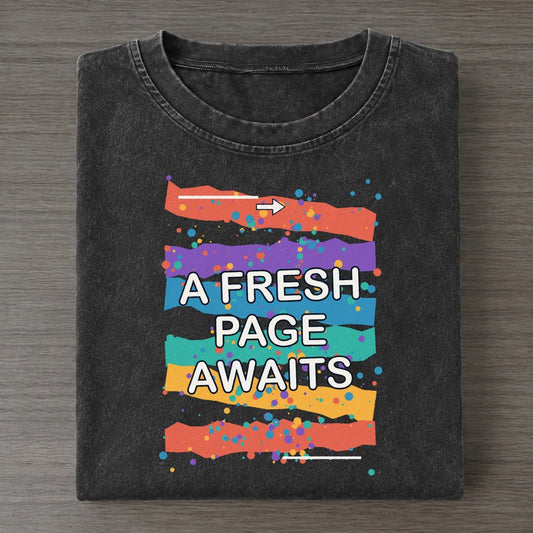A Fresh Page Awaits Colorburst Uplift Vintage T-shirt – Black