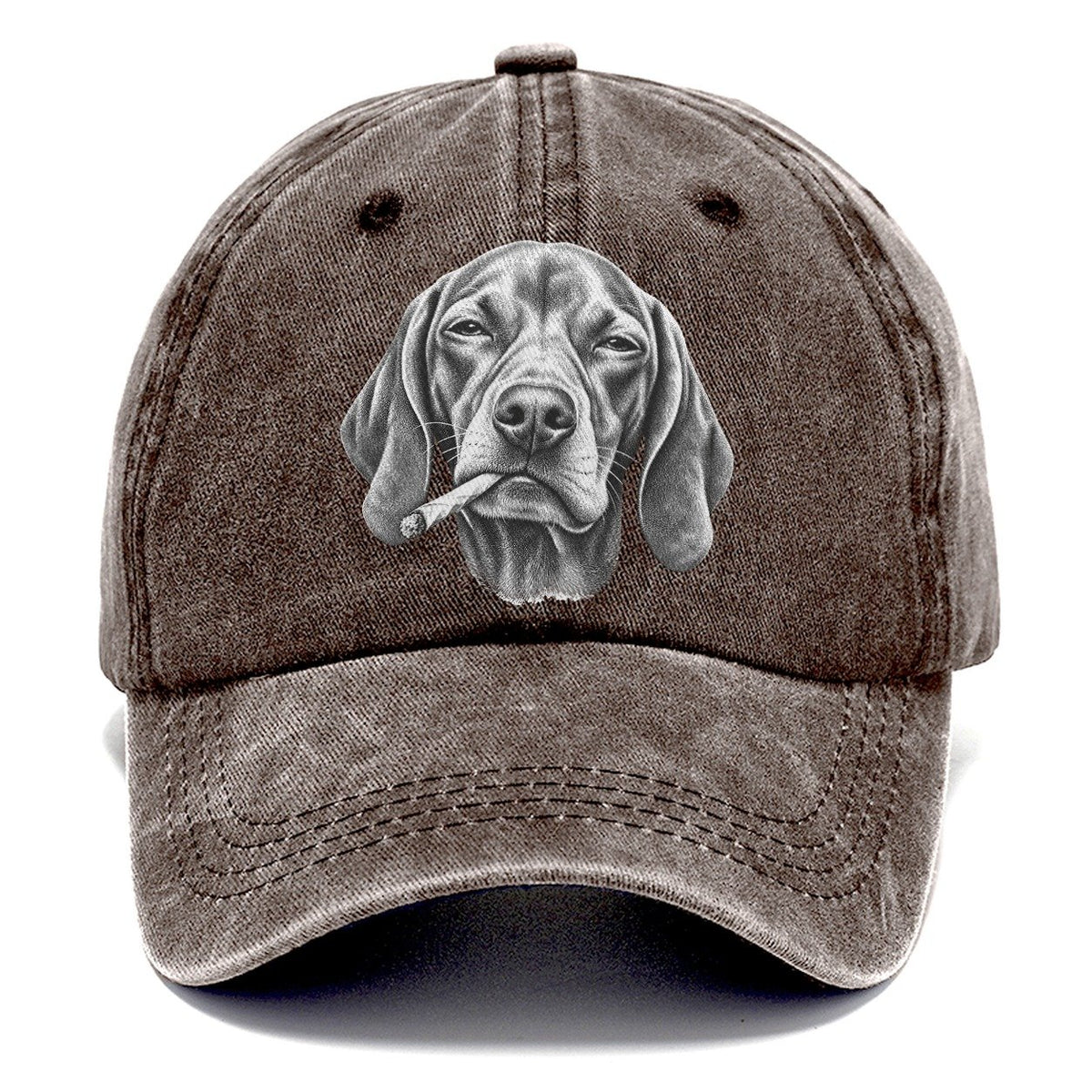 Vizsla A Loosely Hand Rolled Cigarette Smoking Dogs Smoking Dogs Portraits Classic Cap – Brown