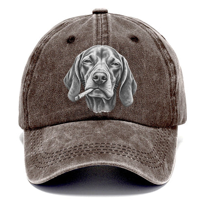 Vizsla A Loosely Hand Rolled Cigarette Smoking Dogs Smoking Dogs Portraits Classic Cap – Brown