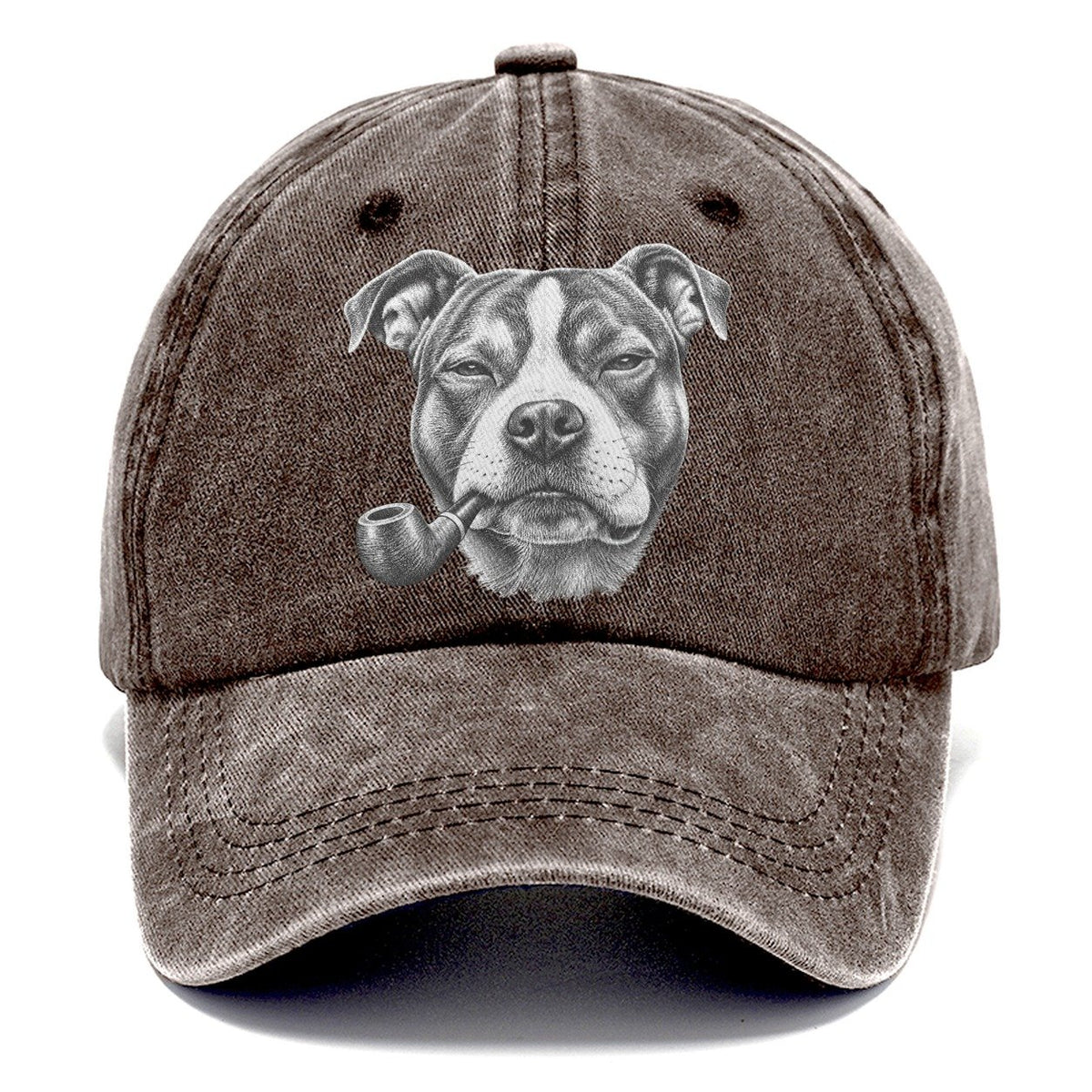 American Staffordshire Terrier A Classic Tobacco Pipe Smoking Dogs Smoking Dogs Portraits Classic Cap – Brown