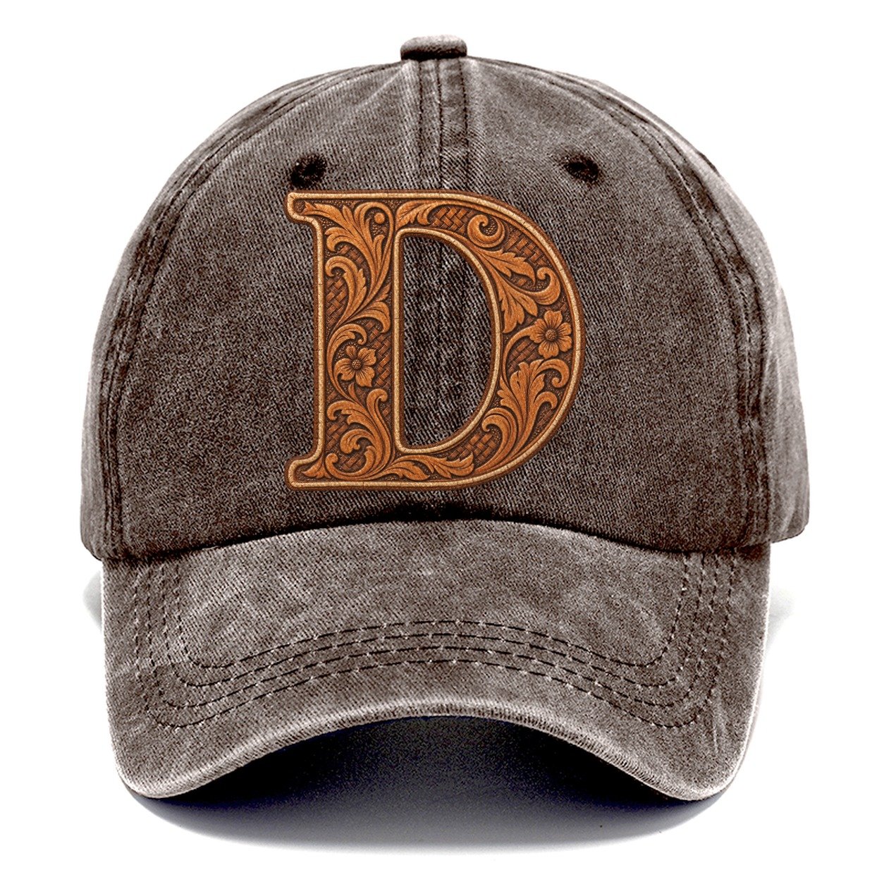 Tooled Leather D Monogram Classic Cap – Brown