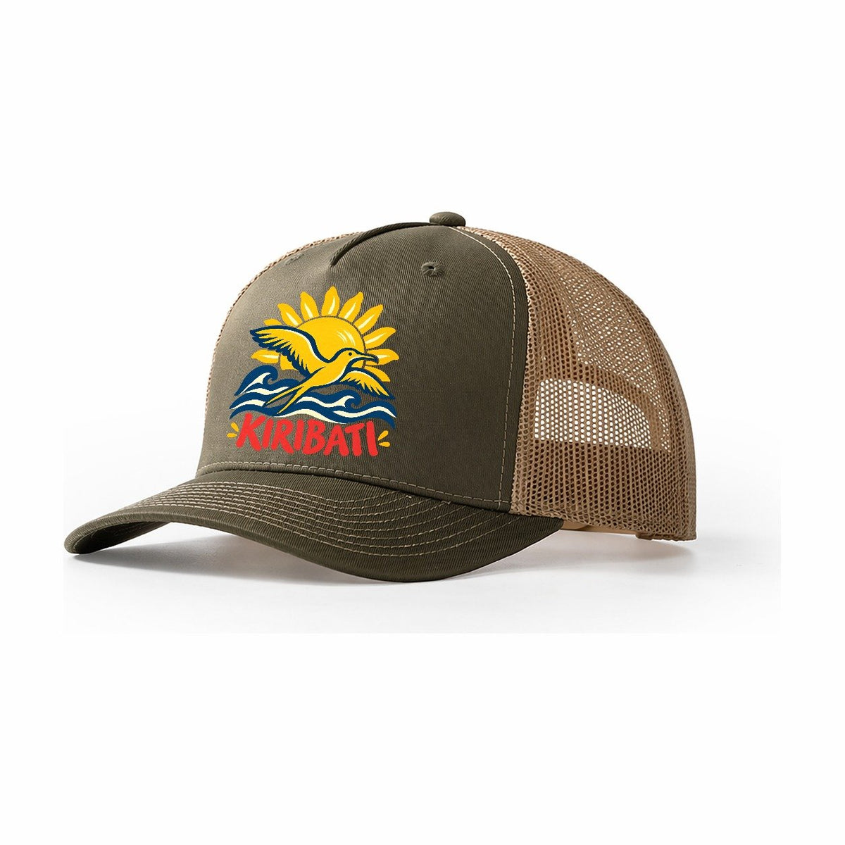 Kiribati Sun Bird Trucker Hat – Olive Khaki