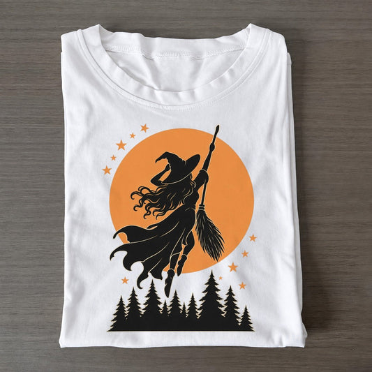 Soaring Witch Full Moon Classic T-shirt – White