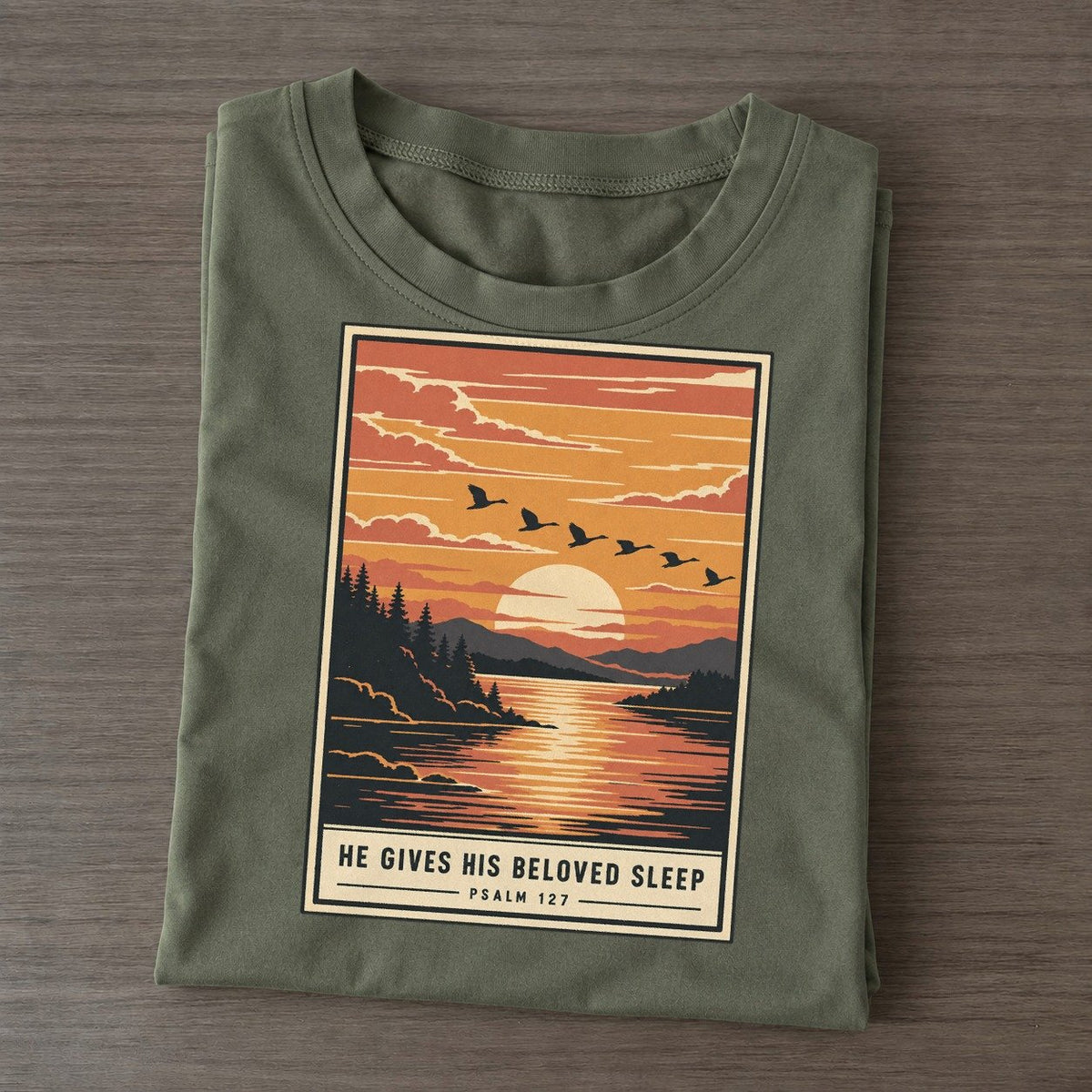 He Gives His Beloved Given Light Classic T-shirt – Army Green
