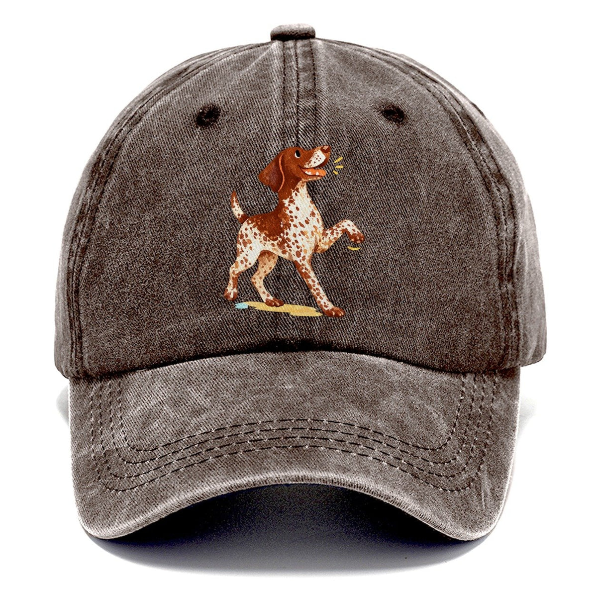 Brown and White Spotted Dog Classic Cap – Brown