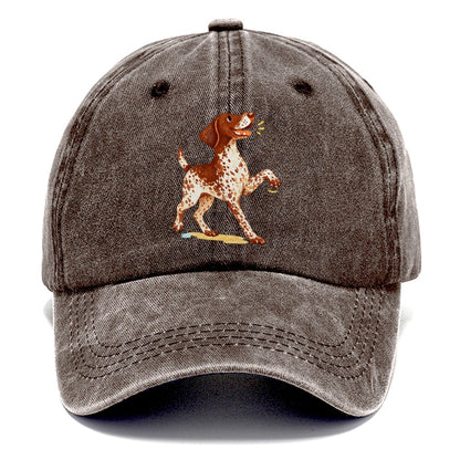 Brown and White Spotted Dog Classic Cap – Brown