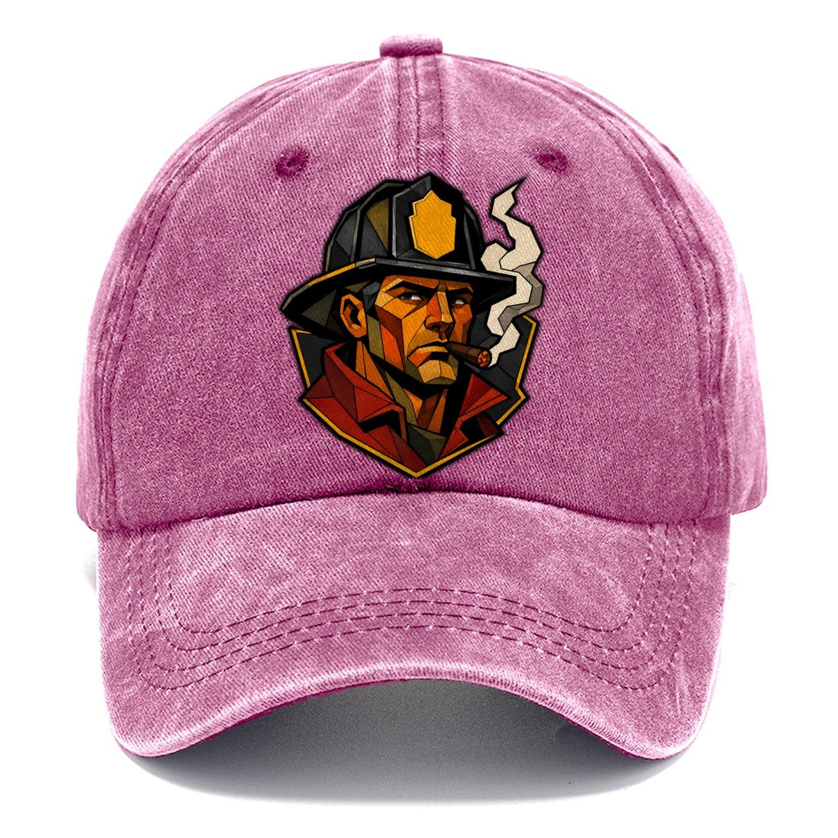 Firefighter Helmet Portrait Classic Cap – Dusty Rose