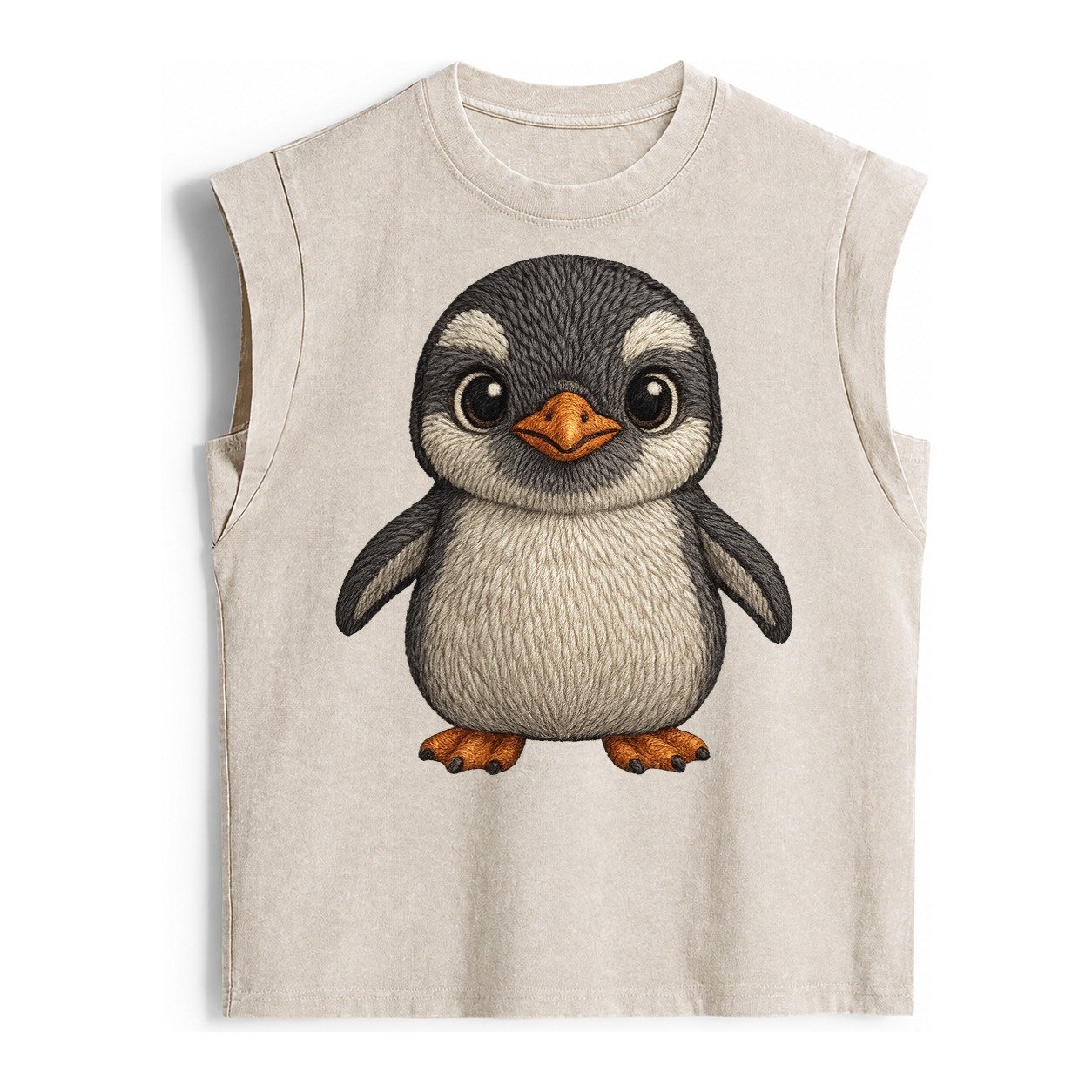Baby Gentoo Penguin Vintage Washed Tank – Beige
