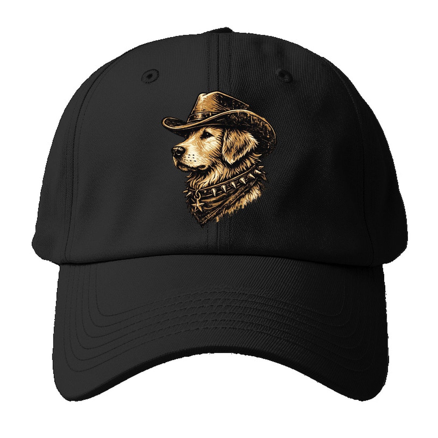 Golden Retriever Western Outlaw Baseball Cap – Black