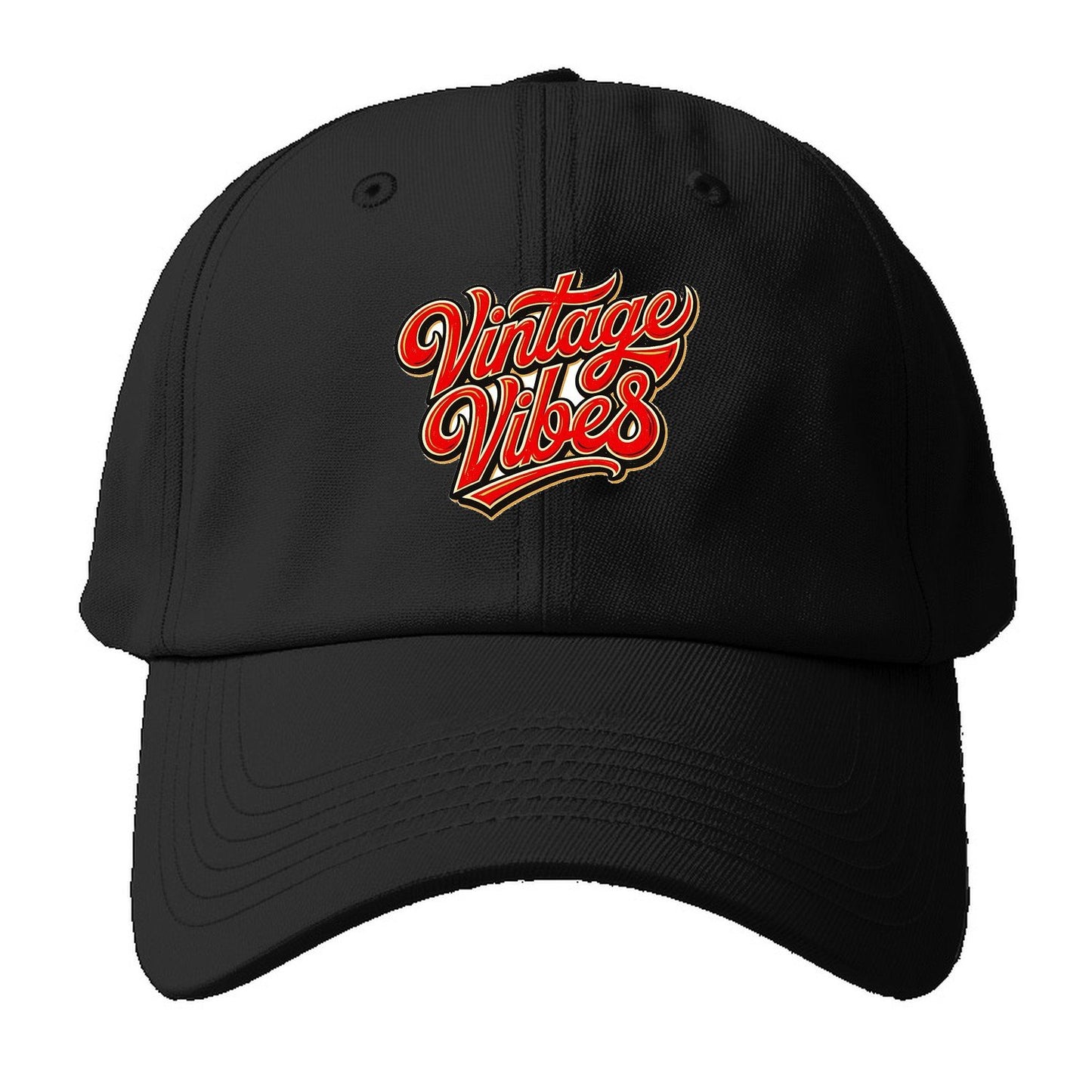Vintage Vibes Baseball Cap – Black