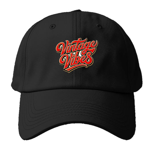 Vintage Vibes Baseball Cap – Black