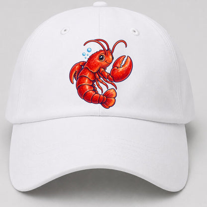 Lobster Tail Curl Sea Sprite Baseball Cap – White