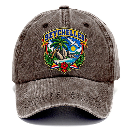 Seychelles Retro Badge Country Logos Classic Cap – Brown
