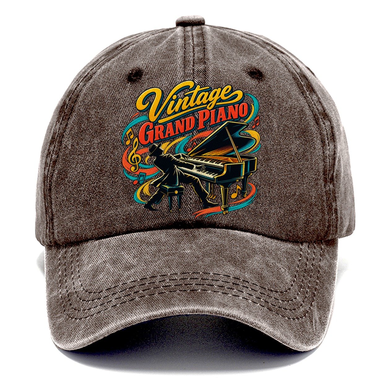Vintage Grand Piano Music Instruments Classic Cap – Brown