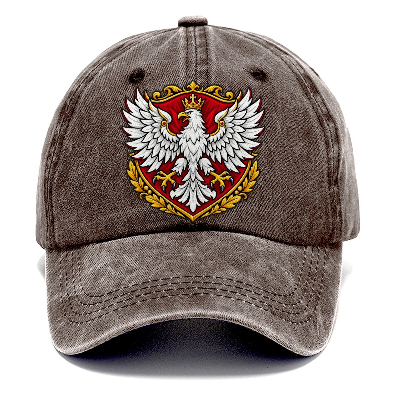 Poland Heraldic Crest Country Logos Classic Cap – Brown