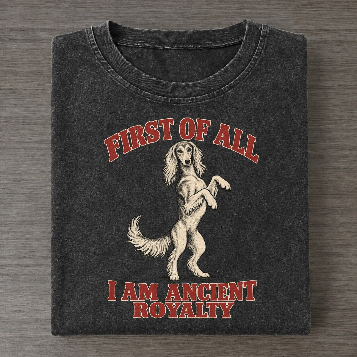 Saluki Dog Declarations Vintage T-shirt – Black