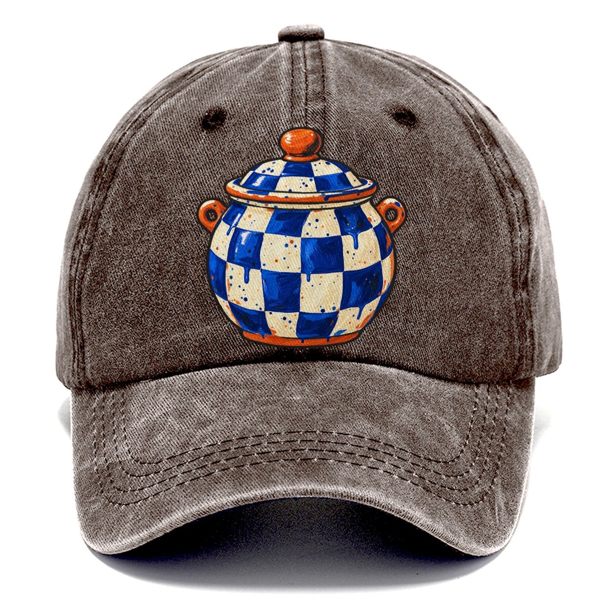 Checker Glaze Jar Clay Color Makers Classic Cap – Brown