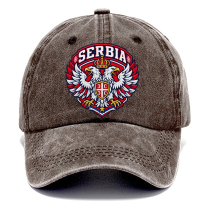 Serbia Retro Badge Country Logos Classic Cap – Brown