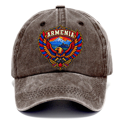 Armenia Retro Badge Country Logos Classic Cap – Brown