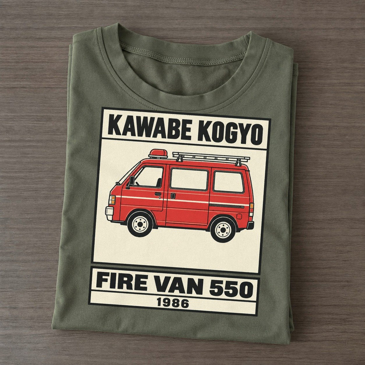 Kappa Fire Van Showa Speed Plates Classic T-shirt – Army Green