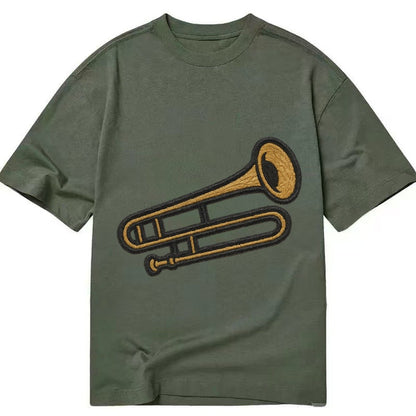 Trombone Brass Trombone With Slide And Bell Classic T-shirt – Army Green