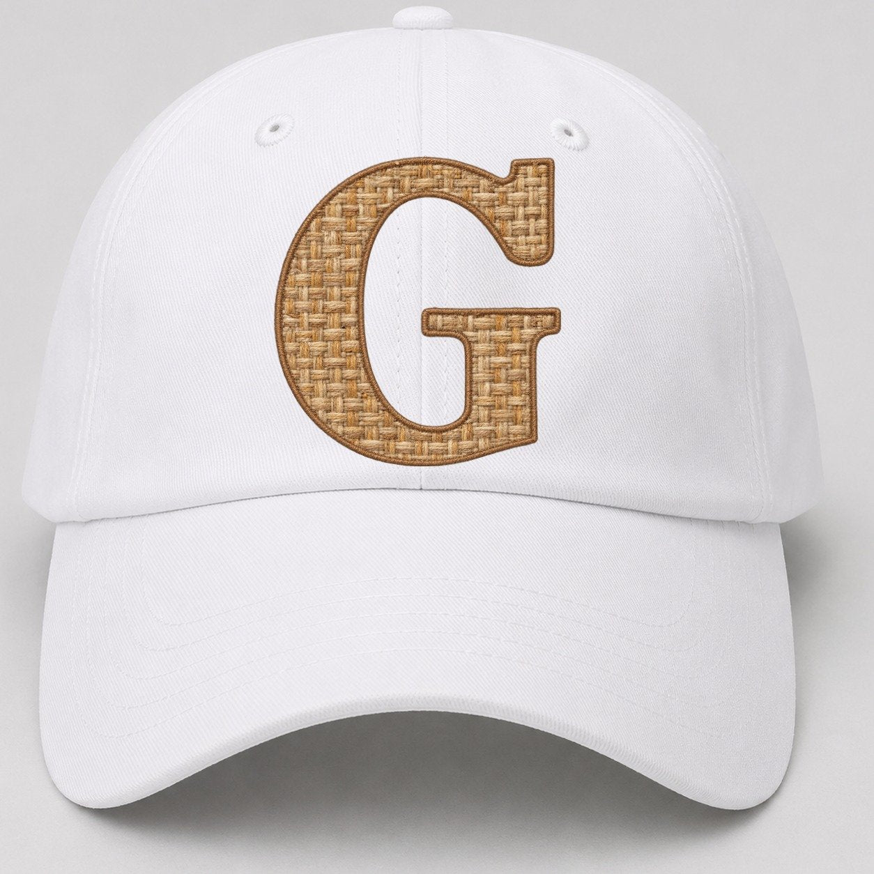 Woven Tweed G Monogram Baseball Cap – White