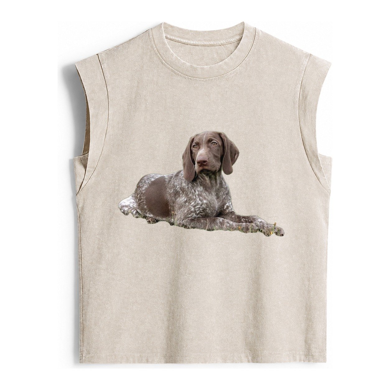 German Shorthaired Pointer 2 Vintage Washed Tank – Beige