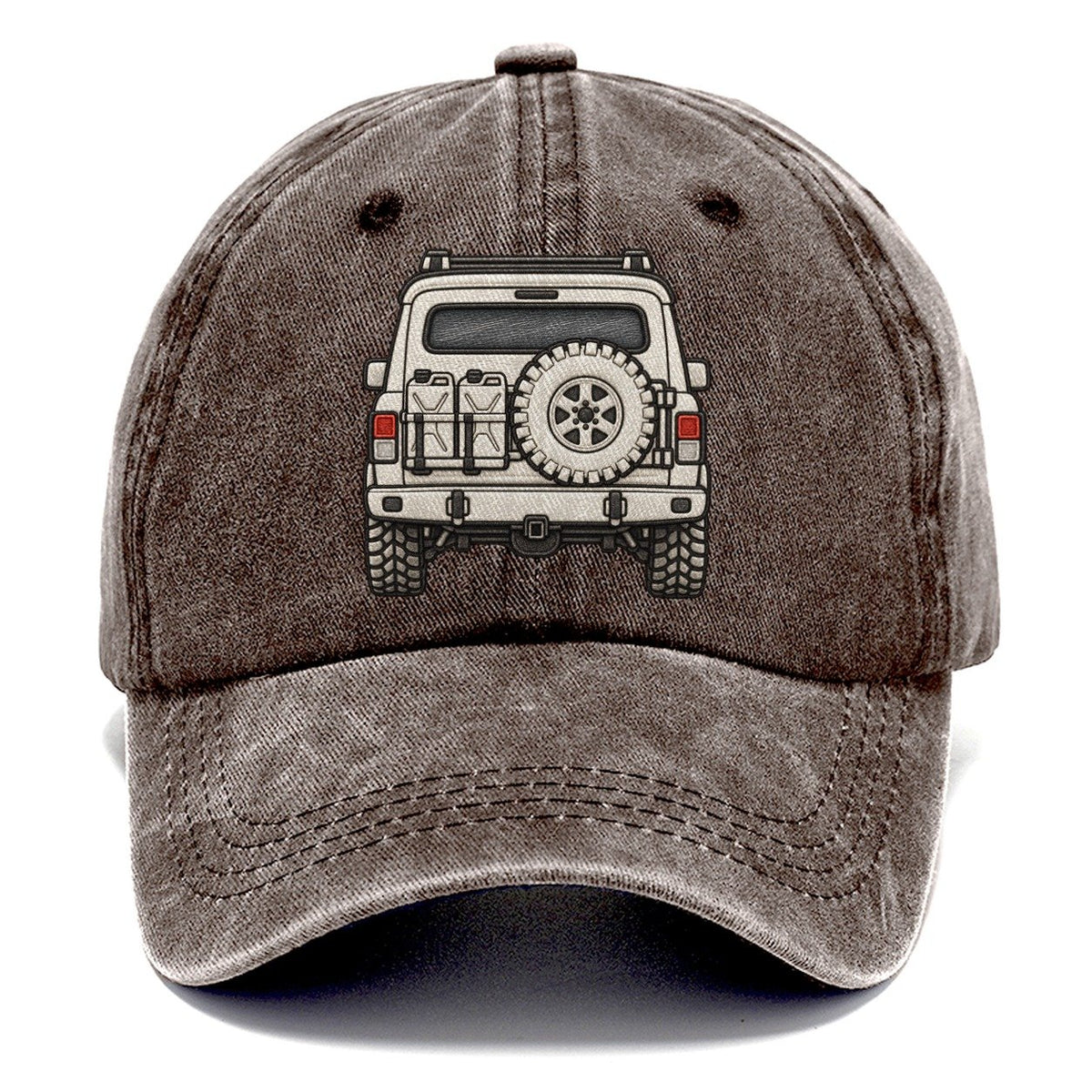 Trail Wagon Tailgate With Spare And Fuel Cans Off Roading And Overlanding Classic Cap – Brown