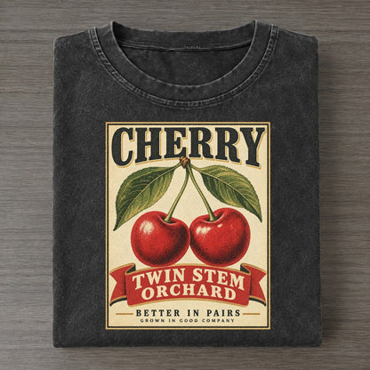 Cherry Orchard Crate Vintage T-shirt – Black