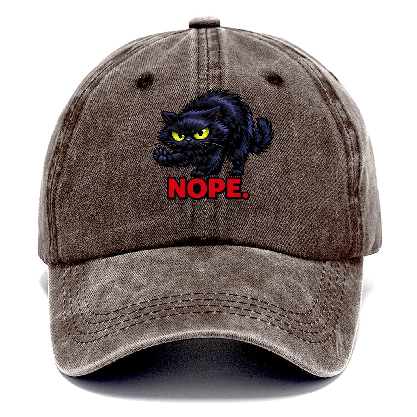 Nope Black Cat Classic Cap – Brown